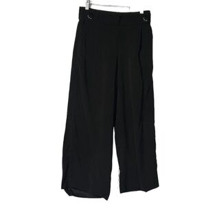 Zara TRF Pleated Wide-Leg Pants Black Size Small